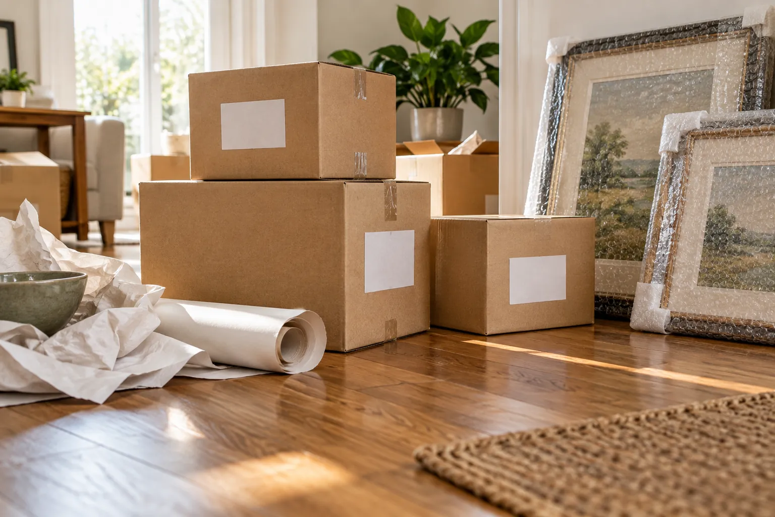 Durable cartons and protected furniture prepared for a longer shipment