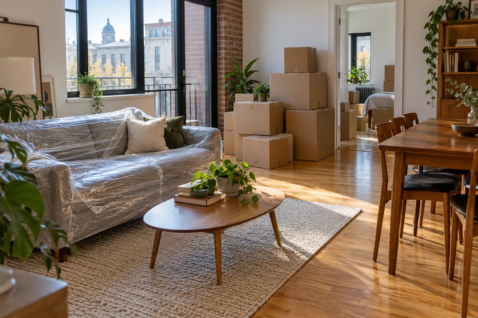 Compact Montreal apartment inventory prepared for a local move